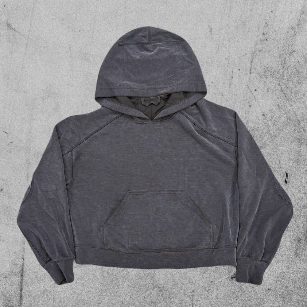 Lululemon Softstreme Hoodie Womens size 6 Gray Modal Cropped Oversized